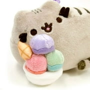 GUND Pusheen Snackable Sundae Cat Plush Stuffed Animal Backpack Clip, Gray, 5