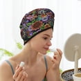 thumbnail image 6 of Xecao Vintage Floral Print Hair Towel, Hair Turbans for Wet Hair, Drying Hair Wrap for Curly Hair Women,Coral Velvet Dry Hair Cap,Dry Hair Hat, 6 of 6