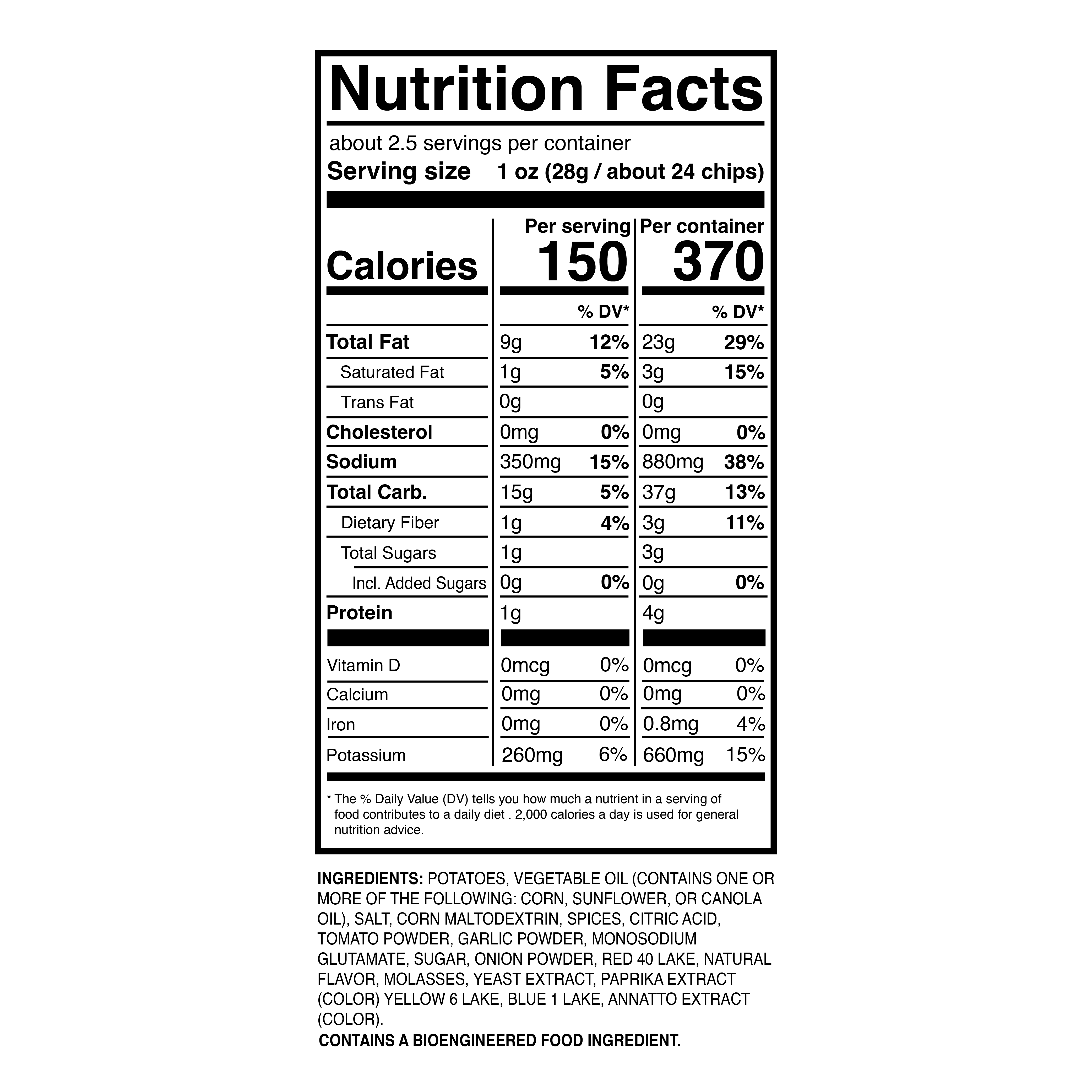 Great Value Chile Adobo Potato Chips 2.5oz