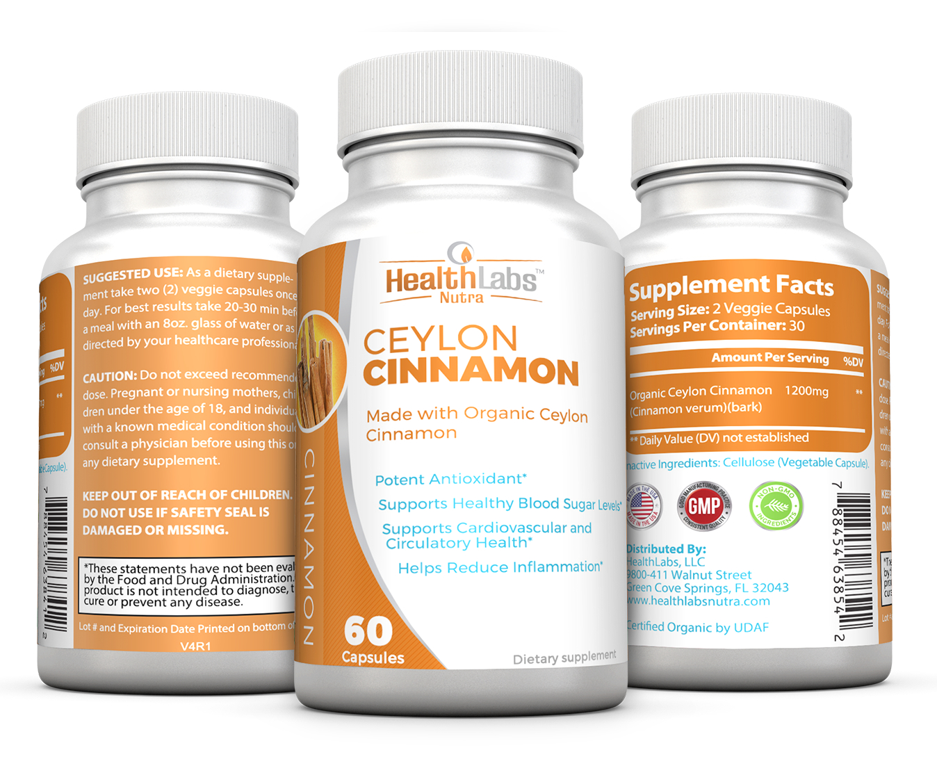 Organic Ceylon Cinnamon (3Month Supply) Blood Sugar Support, Reduce