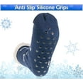 thumbnail image 6 of Women's Thermal Sherpa Slipper Socks – Plush Fleece, Warm & Toasty Footwear for Cold Winter Weather – Non-Skid Gripper Bottom, for Cozy Indoor Nights & Christmas Holidays - Blue Santa, 6 of 7