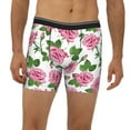 thumbnail image 2 of Salouo Rose Flowers Pattern Men's Boxer Briefs, Soft & Breathable Underwear Elastic Waistband Briefs for Men,1-Pack, 2 of 7
