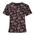 thumbnail image 4 of Women's Reflective Shirts Rose Graphic Tshirt Short Sleeve Pullover Fashion Crewneck Blouses Tops, 4 of 6
