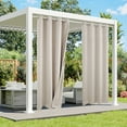 thumbnail image 3 of SHANNA Outdoor Curtains, Waterproof Windproof UV Protection Blackout Curtains with Eyelets, 3D Textured Pattern for Garden, Pergola, Balcony, Creamy Beige, 52 X 94 inch, 3 of 11