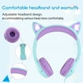 thumbnail image 4 of Olyre Cat Ear Kids Headphones Wired with Microphone,Safe 85db Volume Limited Children Headphones with RGB Dynamic Lighting and Share Function for Boys Girls for Kids Tablet Laptop Green, 4 of 6