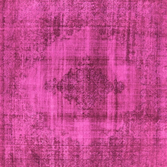 Ahgly Company Indoor Square Solid Pink Modern Area Rugs, 5' Square