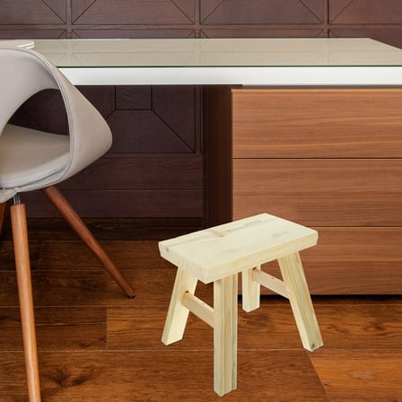 CATIEBYE  Kids Wooden Step Stool Khaki Heightening Leg Rest 1Set