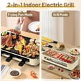thumbnail image 3 of Miserwe non-smoking electric grill, equipped with a three-layer cheese tray and an oil filter, with a detachable non-stick frying pan, portable grill, electric grill, with grill tray and grill net, 3 of 8