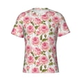 thumbnail image 4 of Qekee Rose Flowers Classic Fit T-Shirt Men's Shirt Men's Tight Short Sleeves for Exercise, Running, Mountaineering - Rose Flowers, 4 of 9