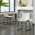 thumbnail image 3 of Roundhill Furniture Lotusville Vintage Faux Leather Dining Chair - Set of 2, 3 of 9