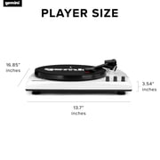 Gemini TT-900BW Vinyl Record Player Turntable With Bluetooth And Dual Stereo Speakers (White)