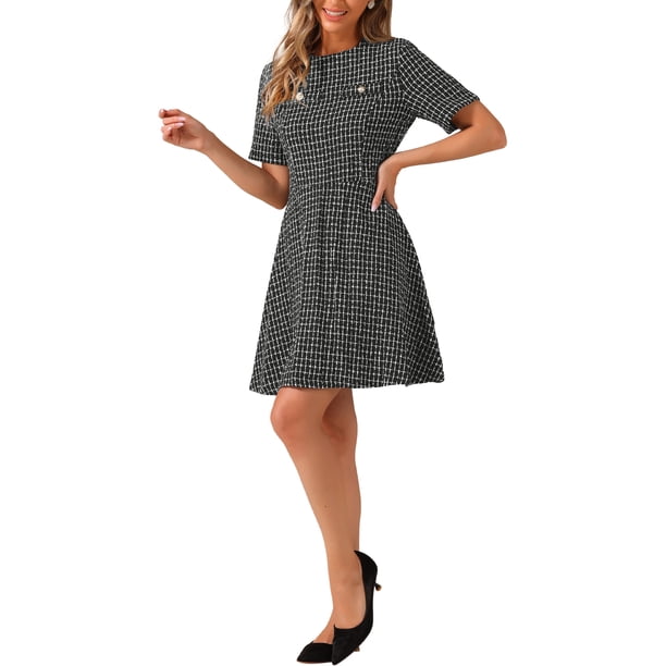 tweed skater dress AconiconiShort Skater Tweed dress- Hemerocallis