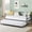 black, variant on Twin Size DaybedHeavy Duty Metal Slats Mattress FoundationSofa Bed with Headboard for Bedroom