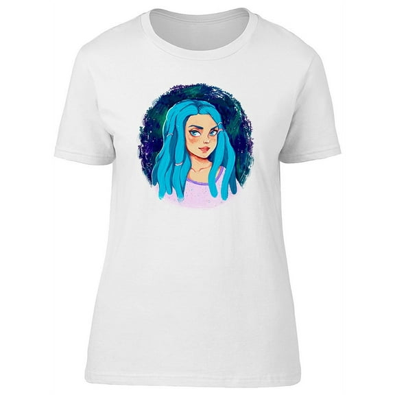 Beautiful Girl & Blue Dreadlocks T-Shirt Women -Image by Shutterstock, Female Medium