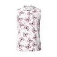thumbnail image 6 of Lsque Pink Butterflies (2) Print Men's Cotton Blend Sleeveless Muscle Shirts (S-3XL)- Moisture Wicking, Odor Protection, UPF 30+,Large, 6 of 8