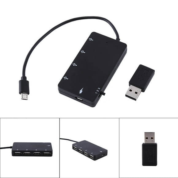 Adaptador De Cable OTG De 4 Puertos, Adaptador De Extensión Micro USB Hub USB2.0 OTG, Cable De Carga Para Teléfono Inteligente Y Tableta, OTG Y Función De Carga