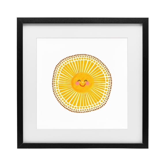 Stupell Industries Yellow Sun's Smile Black Framed Print Under Glass, design by Katherine Herrell Studio
