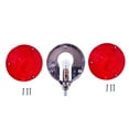 thumbnail image 4 of APSMOTIV Waterproof Round Red/Red Double Face Lights Assembly with 12v Bulbs Compatible for Truck Trailer SUV RV Fender Stop Turn Tail and Parking Light, Chrome Die Cast Housing, 4 of 5