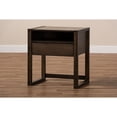 thumbnail image 5 of Baxton Studio Inicio Modern and Contemporary Charcoal Brown Finished 1-Drawer Wood Nightstand, 5 of 5