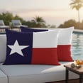 thumbnail image 5 of Pack of 2 Outdoor Pillow Covers,Waterproof Blue Red White Texas Flag with Star,Throw Pillow Covers,Minimalistic Geometric Stripe Pillowcases Cushion Covers Couch Pillow Sham Protector 20x12 Inch, 5 of 8