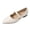 Beige, variant on Mary Jane Shoes Women with Buckle Strap Leather Elegant Fashion Closed Pointed Toe Shallow Mouth Slip On Work Flats Vintage Comfortable Business Wedding Dress Shoes Beige 38(US-7)