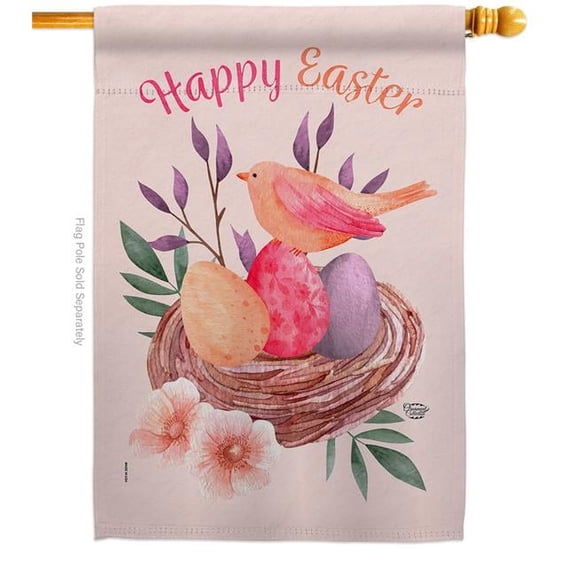 Ornament Collection H190066-BO Easter Springtime Double-Sided Garden Decorative House Flag, Pink
