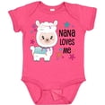 thumbnail image 3 of Inktastic Nana Loves Me Cute and Happy Llama Boys or Girls Baby Bodysuit, 3 of 5