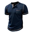 thumbnail image 1 of Camisa Henley De Manga Corta Con Gofres Para Hombre 2024, 1 of 8