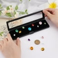 thumbnail image 3 of Loose Diamond Display Box Black Gemstone Display Case Stainless Steel Gem Storage Container Rectangle Jewelry Organizer with Transparent Window for Gems Display and Gift 7.8x1.9x0.65 in, 3 of 6