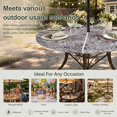 thumbnail image 6 of Round Outdoor Tablecloth with Umbrella Hole and Zipper, Red Grey Abstract Tablecloth with Elastic Waterproof, Vintage Graffiti Distressed Mottled Art Patio Table Covers for 31" - 35" Pool Tables, 6 of 9