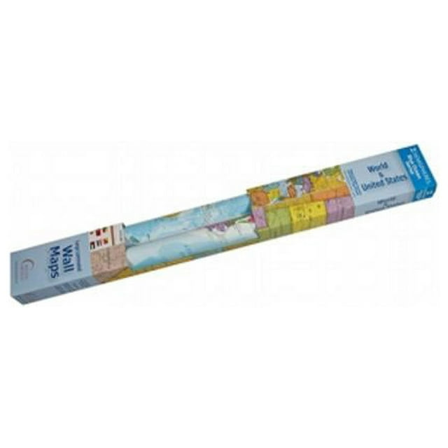 Round World Products RWPHMB02PK Carte Laminée des Hémisphères Us et