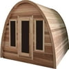 4 Person Steam Sauna Dome Type Outdoor 87"W x 71"D - Grade A Canadian Pine Wood - Shingled Roof - Wet Dry 9.2KW Stainless Steel Heater 220V, 50 Amp - Lava Rocks - Bucket, Ladle - 1 Year Parts Warranty