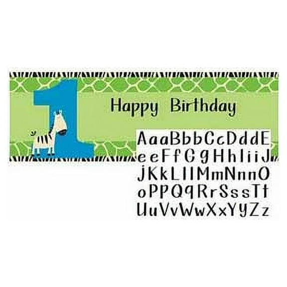 Wild At One Zebra Giant Party Banner by Creative Converting - 295686
