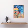 thumbnail image 2 of Islamic Mosque At Night Folk Art Watercolour Painting Art Print Framed Poster Wall Decor 12x16 inch, 2 of 5