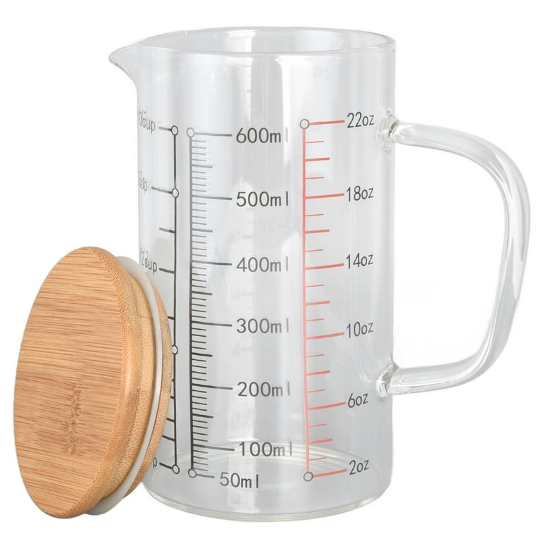 TOPINCN Coffee Cups, Comfortable Grip Glass Measuring Cup For