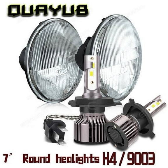 Pair 7" Inch Round LED Headlights Hi/LO Sealed Beam For 1953-1957 Chevrolet Bel Air/150/210 Impala Ford