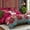 rose red, variant on Bohemian Print Quilt Set for Double Bed, Large and Extra-large Bedding, Soft Microfiber Lightweight Bedding, Suitable for All Seasons