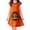 D202 Orange, variant on Likimi Infant Toddler Girls Hallowmas Dress Crew Neck Flutter Sleeve Halloween Pumpkin Print For Party Fashion Sleep Dresses Size 3-4 Years