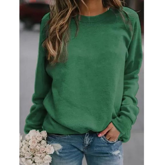 Women's Sweater New Pullover Long Sleeve Solid Color Top