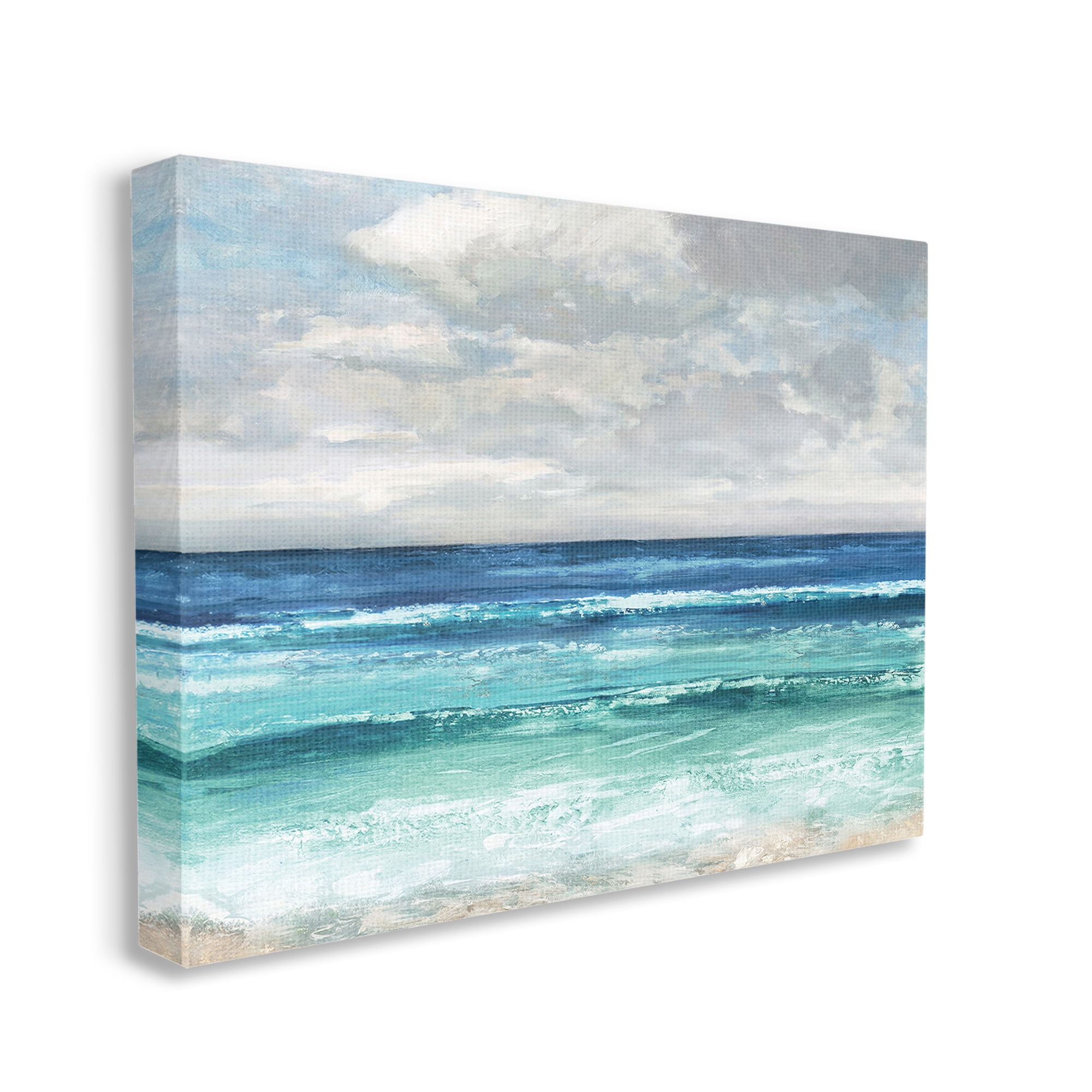 Stupell Industries Abstract Beach Clouds Landscape Painting Gallery Wrapped Canvas Art Print Wall Art, 40 x 30