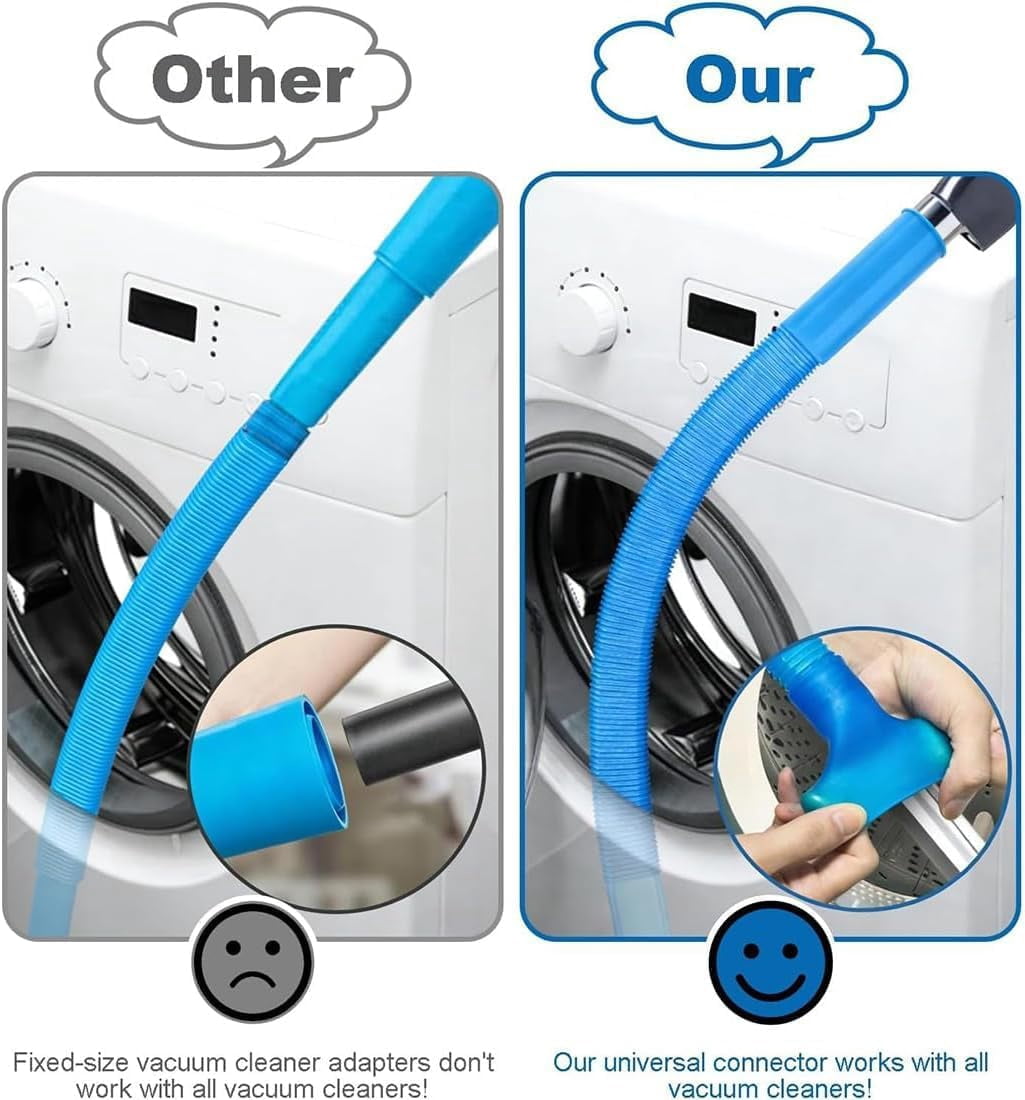 New Dryer Vent Cleaning Kit for Vacuum, Universal Dryer Lint Vacuum Attachment with Long Flexible Hose & Brush, Dryer Lint Vac Attachment for Quick Lint Removal, for Most Vacuum Cleaners (1PC)