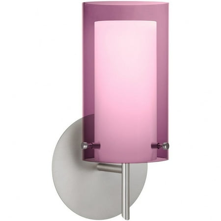 

Besa Lighting 1SW-A44007-LED-SN Pahu 4-5W 1 LED Mini Wall Sconce-5 Inches Wide by 9.88 Inches High Satin Nickel Transparent Amethyst/Opal Transparent Smoke/Opal Glass