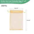 thumbnail image 3 of Uxcell 100 Pack Fruit Protection Bags - 4x6 Inch Fruit Netting Bags with Drawstring Apply to Plants(Golden), 3 of 7