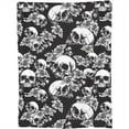 thumbnail image 5 of Gothic Skull & Rose Print Ultra-Soft Micro Fleece Blanket – Cozy Plush Throw for Sofa, Bed, or Travel – Black & White Vintage Design – Perfect Gift for Adults & Teens, 5 of 6