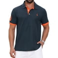 thumbnail image 1 of CAMISA POLO DE PIQUÉ PARA HOMBRE INSPIRADA EN EL DÍA DEL PADRE, CON PATRÓN Y COLOR CONTRASTANTE, CAMISA DE GOLF S AZUL MARINO, 1 of 6