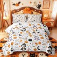 thumbnail image 2 of Manfei Cute Halloween Ghost Quilt King,Spooky Themed King Coverlet Set,3pcs,1 Bedspread and 2 Pillowcases, 2 of 7