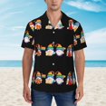 thumbnail image 2 of Balery Happy Pride Gnome Camisas hawaianas de manga corta para hombre, camisas playeras de corte holgado, camisas de vacaciones con botones,Large, 2 of 7