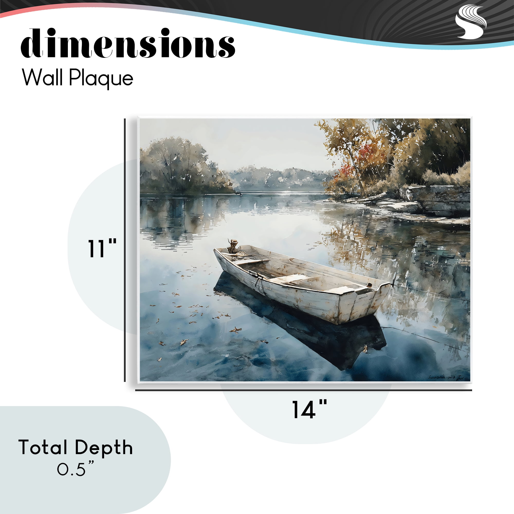 Stupell Industries Boat Ride Through Autumn Reflections Wall Plaque Art, design by Franklyn Gregory
