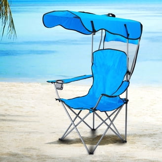 Fogcroll Lawn Chair, Camping Chair with Canopy Shade,Beach Chair