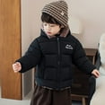 thumbnail image 6 of Ecqkame Girls Winter Down Jackets Cute Solid Color Warm Hooded Puffer Jacket Casual Pocket Zipper Thick Outwear Black 1-2 Years, 6 of 8